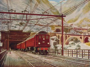 Swiss Express Leaving The Great St. Gotthard Tunnel, 1926 by Unbekannt