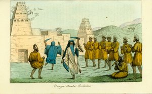 Sword dance by nomadic Bedouin Arabs near the valley of the kings in Thebes by Giovanni Battista Belzoni by Unbekannt