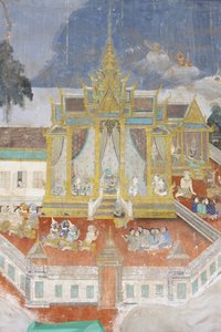 Silver Pagoda: This Mural Depicts Scenes from the Reamker, Phnom Penh, Cambodia by Unbekannt