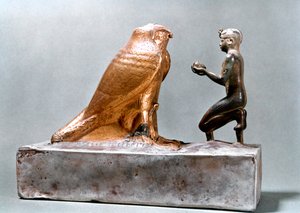 Taharqa in Front of the Falcon Hemen, Ancient Egyptian, 7th Century BC by Unbekannt