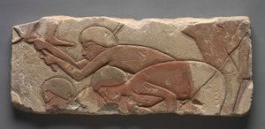 Talatat: Men Hoeing the Earth, c. 1353-1347 BC