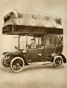 Taxi Cab with Gas-Bag Device on Specially Fitted Roof by Unbekannt