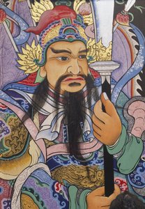 Wat Pho temple, colourful 17th century painting of Chinese soldier by Unbekannt
