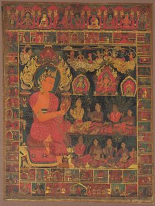 Thangka with Bejeweled Buddha Preaching, 1648 by Unbekannt