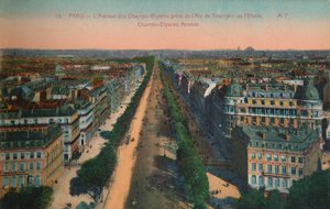 The Avenue des Champs-Elysées, Paris by Unbekannt