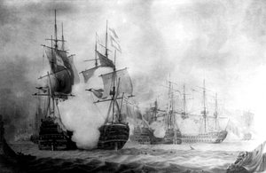 The Battle at Cape St Vincent by Unbekannt