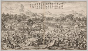 The Battle at Elei Zhalatu: from Battle Scenes of the Quelling of Rebellions by Unbekannt