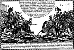 The Battle of Alexander the Great against King Porus, Lubok Print by Unbekannt