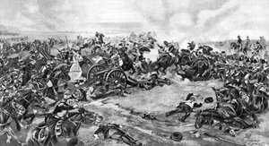 The Battle of Waterloo, fought on 18 June 1815 by Unbekannt