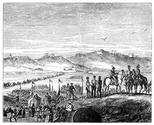 The British Army Crossing the Sutlej River, India by Unbekannt