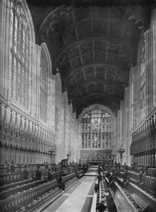 The Chapel, Before the Removal of the Stall Canopies, 1926 by Unbekannt