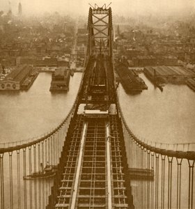 The Delaware River Suspension Bridge, c1930 by Unbekannt