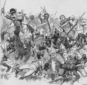 The Dragoons Rode Onwards, Smiting With Their Long, Glittering Swords by Unbekannt