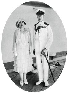 The Duke and Duchess of York on board HMS Renown, Malta, 1927 by Unbekannt