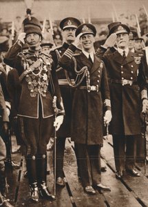 The Duke of York and Prince Henry welcoming the Prince of Wales at Portsmouth, 1925