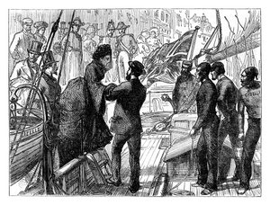 The Empress of the French Embarking in the Gazelle, 1870 by Unbekannt