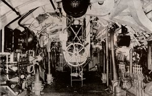 The Engine Room of a Holland Submarine, c1916 by Unbekannt