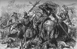 The Fight for the Standard at Pinkie, 10 September 1547, c1880 by Unbekannt