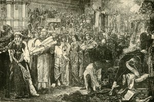 The Florentines Renouncing The Vanities by Order of Savonarola by Unbekannt