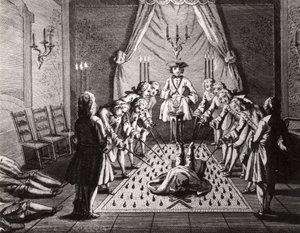 The French Freemasons Initiation Ceremony by Unbekannt