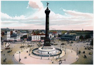 The July Column in the Place de la Bastille, Paris, c1900 by Unbekannt