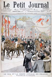 The King and Queen of Italy in France, 1903 by Unbekannt
