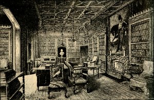 The Library at Abbotsford by Unbekannt