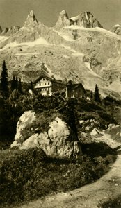 The Lindauer Hütte at the foot of the Drei Türme, Austria by Unbekannt