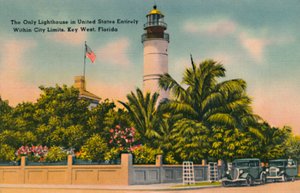 The Only Lighthouse in United States Entirely Within City Limits, Key West, Florida, c. 1940s by Unbekannt