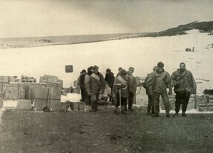 The Party Which Ascended Mount Erebus Leaving The Hut by Unbekannt