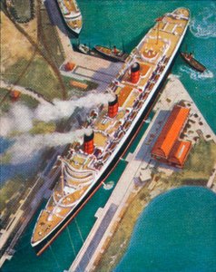The Queen Mary at Southampton by Unbekannt