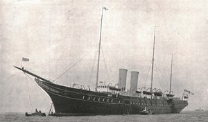The Royal Yacht leaving Cowes, Isle of Wight, 6 August 1902