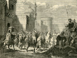 The Saracens Leaving Narbonne, Restored to the Franks, 737AD, 1890 by Unbekannt