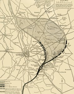 The Ypres Salient before and after the Second Battle of Ypres, First World War