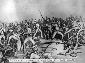 The Combat of San Juan by Unbekannt