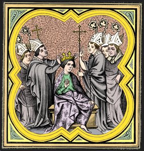 The coronation of Charlemagne, 14th century by Unbekannt