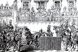The Fatal Wounding of King Henry II of France by Unbekannt
