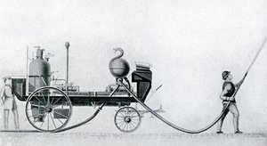 The first steam fire engine by Unbekannt