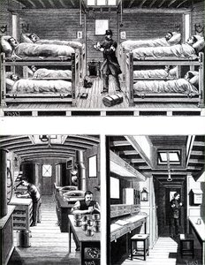The Interior of a French Military Hospital Train by Unbekannt