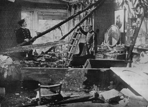 The interior of one of the wrecked houses in Southend