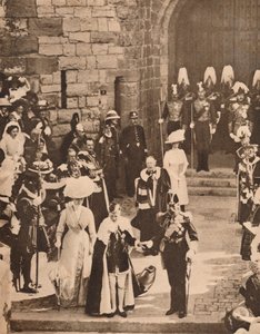 The investiture of the Prince of Wales at Caernarvon Castle, 13 July 1911 by Unbekannt