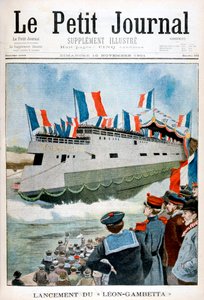 The Launching of the Armoured Cruiser Leon Gambetta, France by Unbekannt