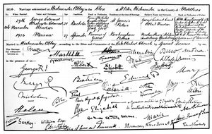 The marriage certificate of the Duke and Duchess of Kent by Unbekannt