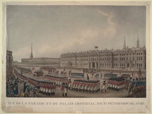 The Parade in Front of the Winter Palace in St. Petersburg in 1812 by Unbekannt