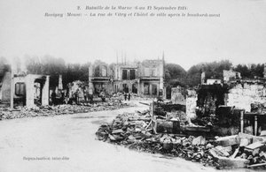 The Ruins of Revigny, France, Battle of the Marne, World War I