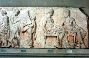 The Sacred Robe of Athena Held Up by Cult Officials, and Athena and Hephaistos, 438 BC by Unbekannt