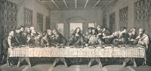 The wall painting of `The Last Supper`, at Milan
