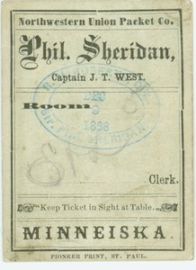 Ticket for the steamboat Phil. Sheridan, December 9, 1868 by Unbekannt