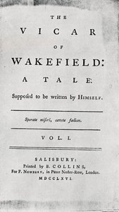 Title Page of The Vicar of Wakefield, 1766 by Unbekannt