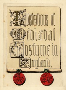 Title page with illuminated lettering and red wax seals
